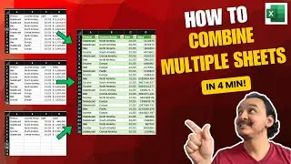 📈How to combine multiple sheets in Excel in 4 MIN!