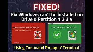 Fix Windows can't be installed on drive 0 partition 1 2 3 4 with Diskpart