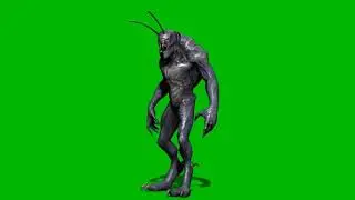 Green screen effect of alien creature in
