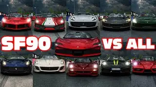 How fast does the Ferrari SF90 Stradale compare to other Ferrari models? | Assetto Corsa |