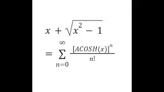 Inverse Hyperbolic Cosine Taylor Maclaurin SERIESSUM LINEST POLYNOMIAL REGRESSION Google Sheets