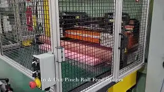 Beam Press with In & Out Pinch Roll Feed System -  Die Cutting Foam Planks