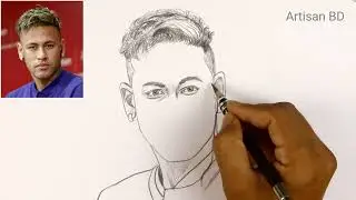 how to draw neymar jr easy / neymar drawing pencil