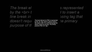 HTML BASIC COURSE - Break Element