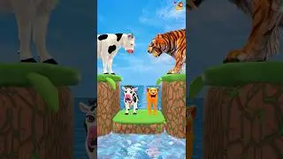 Knowledge vs Money With Cartoon Cow vs Tiger What Do you Choose? #Shorts #Cartoon #Viral #shortsfeed