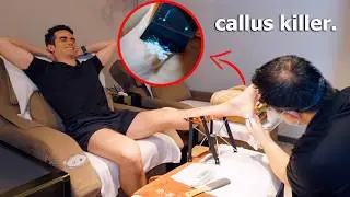 ASMR: Years of DEAD SKIN Removed with Knife 🔪 - Chinese Blade Pedicure Massage