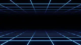 Synthwave Grid Background Video, Blue Neon Retro Sci-Fi Loop Motion Background | Free Stock Footage