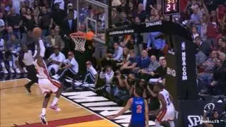 Dwyane Wade LeBron James dunk party vs New York Knicks (complete highlights) 01.27.2012