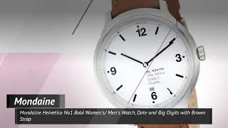 Mondaine Helvetica No1 Bold, Date And Big Digits With Brown Strap | Mondaine Helvetica No1 Bold