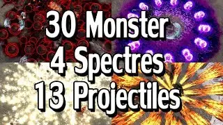 Path of Exile - 4x Raise Spectre + Sire of Shards & 13 Projectiles | 30 Different Monster