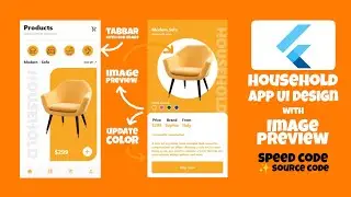 Flutter UI design | Flutter TabBar, Bottom Navigation Bar, Image preview | Household App UI Design.