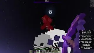 Average Wither Fight out in the Open at Night - Minecraft