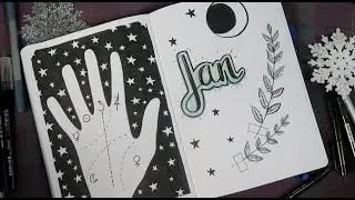 ASMR | January 2021 [Plan With Me!] Relaxing Bullet Journal Design