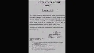 Jammu University Notification