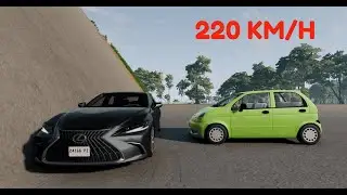 Daewoo Matiz VS Lexus ES  220 KM/H  BeamNG.Drive CRASH test!!!Cars vs