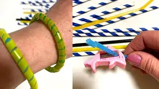 Браслетик із трубочок дуже просто.