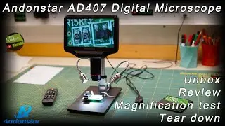 Andonstar AD407 HDMI Digital USB Microscope [unbox, review, magnification test, tear down]