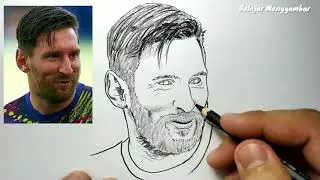 ASMR menggambar lionel messi , pemain sepakbola dari barcelona