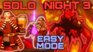 Solo NIGHT 3 Easy Mode TRIUMPH | TOWER DEFENSE SIMULATOR | ROBLOX