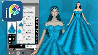 Tutorial mendesain ball gown di ibis paint x || digital fashion illustration