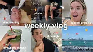 weekly vlog 💌 blood tests, exciting projects, skin needling, strawberry matcha!!