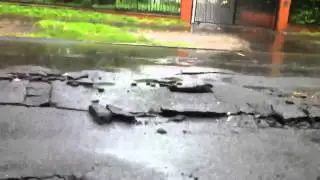 Road damage from flood