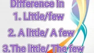 Little/ Few, A Little/A Few, The Little/The Few.