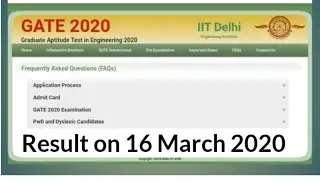 GATE 2020 Result, Score card, Marks: Check Date & Download Link