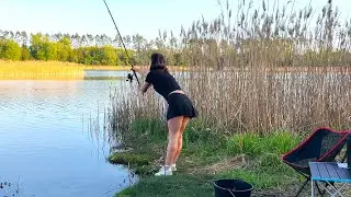 First Solo Fishing Trip – all by myself 🎣Girl alone on the lake🐟 