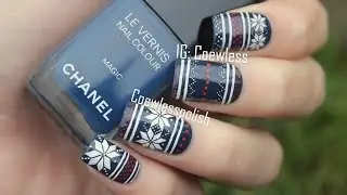 Blue Fair Isle Nails