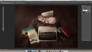 Editing the Typewriter newborn digital backdrop