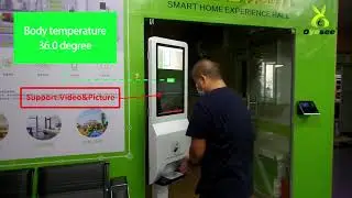 Oyesee Advertising player with Tempeture testing and hand sanitizer