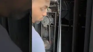 Rotary Screw Air Compressor airend and belt replacement Chicago Pneumatic
