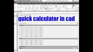 how to use quick calculater in autocad