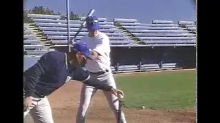 Baseball, Batting, hitting tee drill- One hand