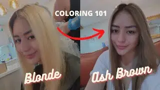 Hair Color Day | From Platinum Blonde to Two Toned Balayage Ash Brown by Lalucha's Hair Salon Studio