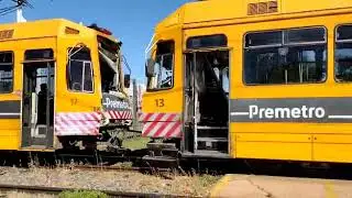 GRAVE CHOQUE DE TRENES--CHOQUE PREMETRO EN LUGANO- TRASLADO DE TRENES CHOCADOS A TALLER.