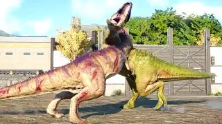 CARNIVORE and HERBIVORE DINOSAURS BATTLE ROYAL IN NORTH WEST - Jurassic World Evolution 2