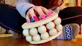 LOFI ASMR ON WOODEN MASSAGER TOOL | SCRATCHING | TAPPING