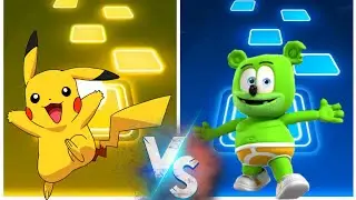Pika Pika Pikachu Vs Gummy Bear!!!Tiles hop EDM RUSH
