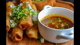 Birria Spring Rolls with Consommé