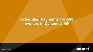 Scheduled Payments for A/R Invoices in Dynamics GP