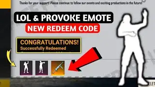 Lol emote redeem code | Provoke emote redeem code | 5 June Redeem Code Today Free Fire