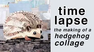 Making a Hedgehog Collage from Magazine Cutouts