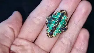 Серебряное кольцо Чёрный Опал & Оникс