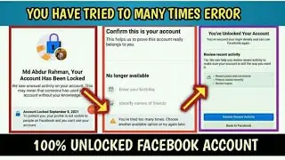 You Have Tried To Many Times Error Locked Facebook | Your Account Has Been Locked Solution 2021