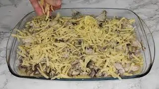 Простой, Сытный Ужин Для Всей Семьи! Макароны С Грибами И Курицей В Сливочном Соусе!