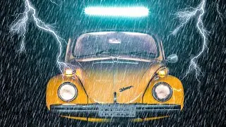 Surviving a Thunderstorm in a Car - Car Camping in Heavy Rain