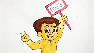 chota bheem drawing|| 2023||happy new year