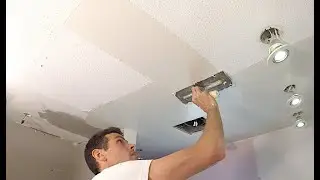 How to SKIM TEXTURED CEILINGS FLAT!!!  (orange peel)